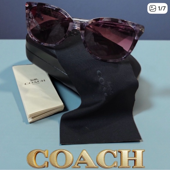 Coach Accessories - Coach Purple Tortoise Sunglasses For Women With Case EUC